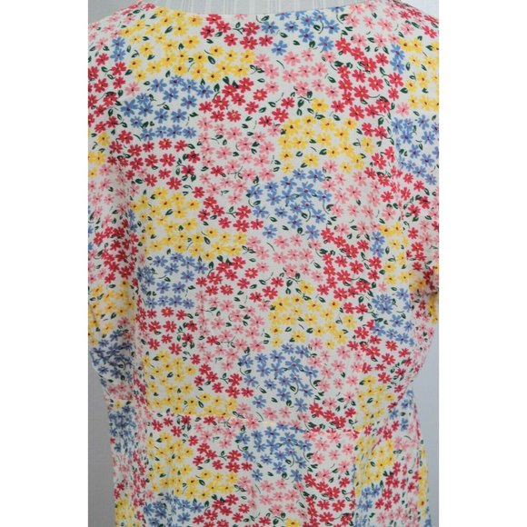 RAILS Helena Large Crepe Mini Dress Floral Button Front Flower Meadows White - Picture 4 of 7